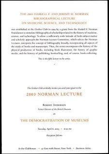 Norman Lecture 2003 Invitation