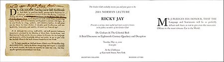 Norman Lecture 2001 Invitation