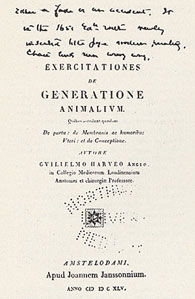 Title-page of Dr. Cutter’s copy of Harvey’s <em>De generatione</em>