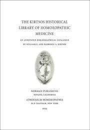 The Kirtsos Historical Library of Homoeopathic Medicine